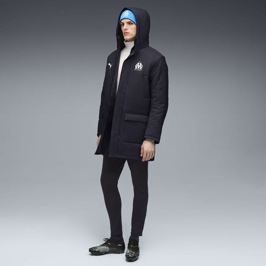 Marseille Winter Jacket - New Navy/PUMA White - Men's-SoccerKits Hub | Buy Soccer Jerseys Online